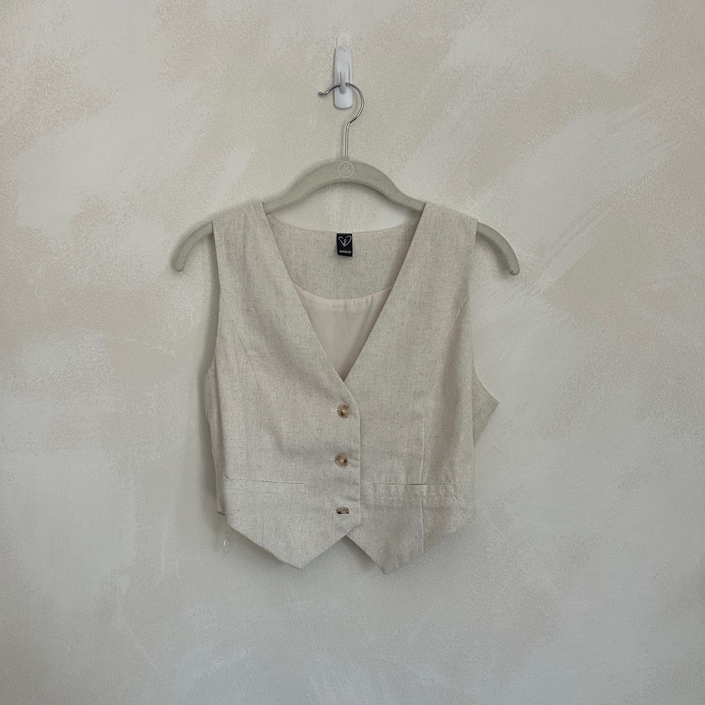 Vintage Cream Button-Up Vest